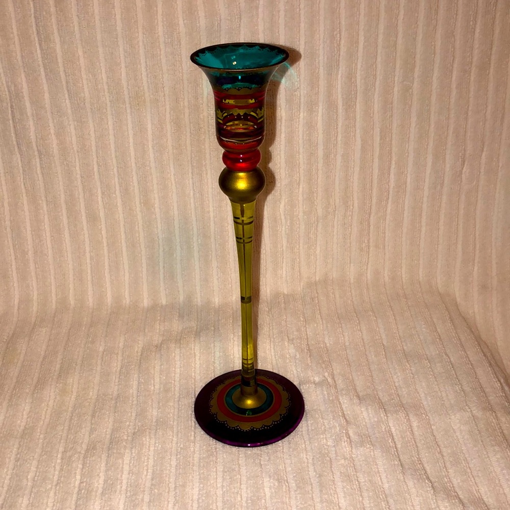Colored single candle stick holder